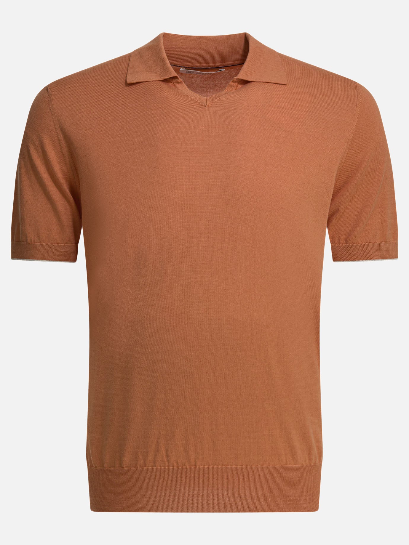 Polo shirts without buttons Solid colour  Orange - Brunello Cucinelli Men | PDP | VIETTI Online Store | Zoom-Modal
