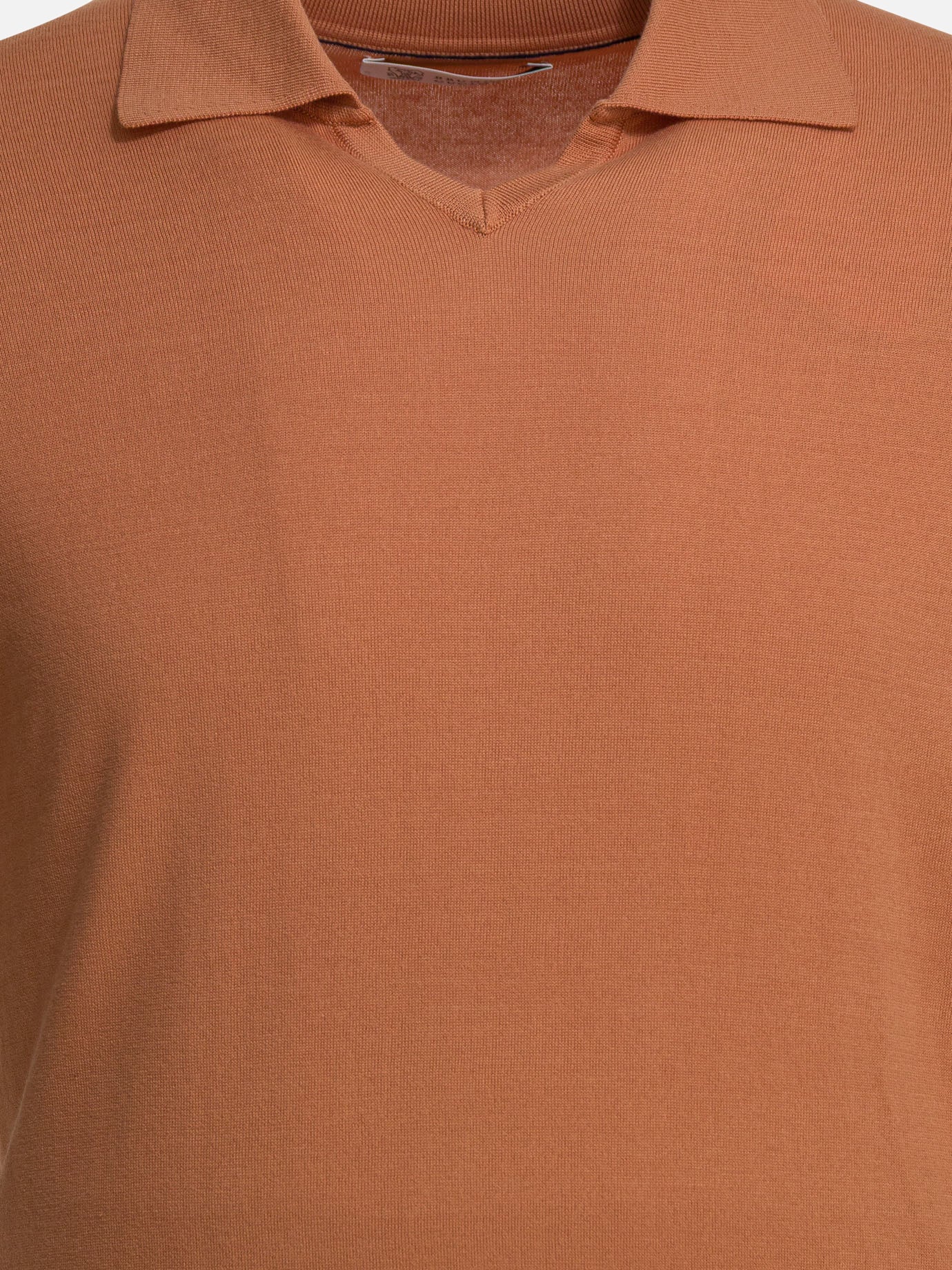 Polo shirts without buttons Solid colour  Orange - Brunello Cucinelli Men | PDP | VIETTI Online Store | thumbnail_3
