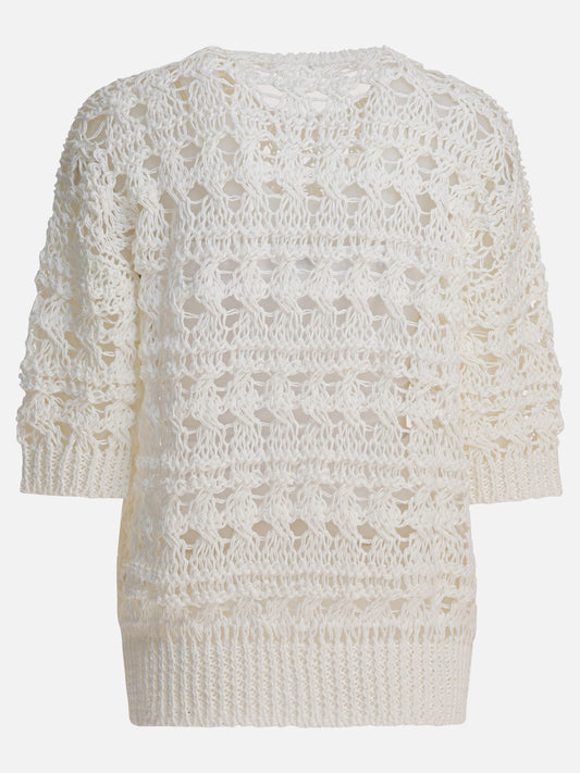 Crewneck sweaters Textured knit  White - Brunello Cucinelli Women | PDP | VIETTI Online Store | 2
