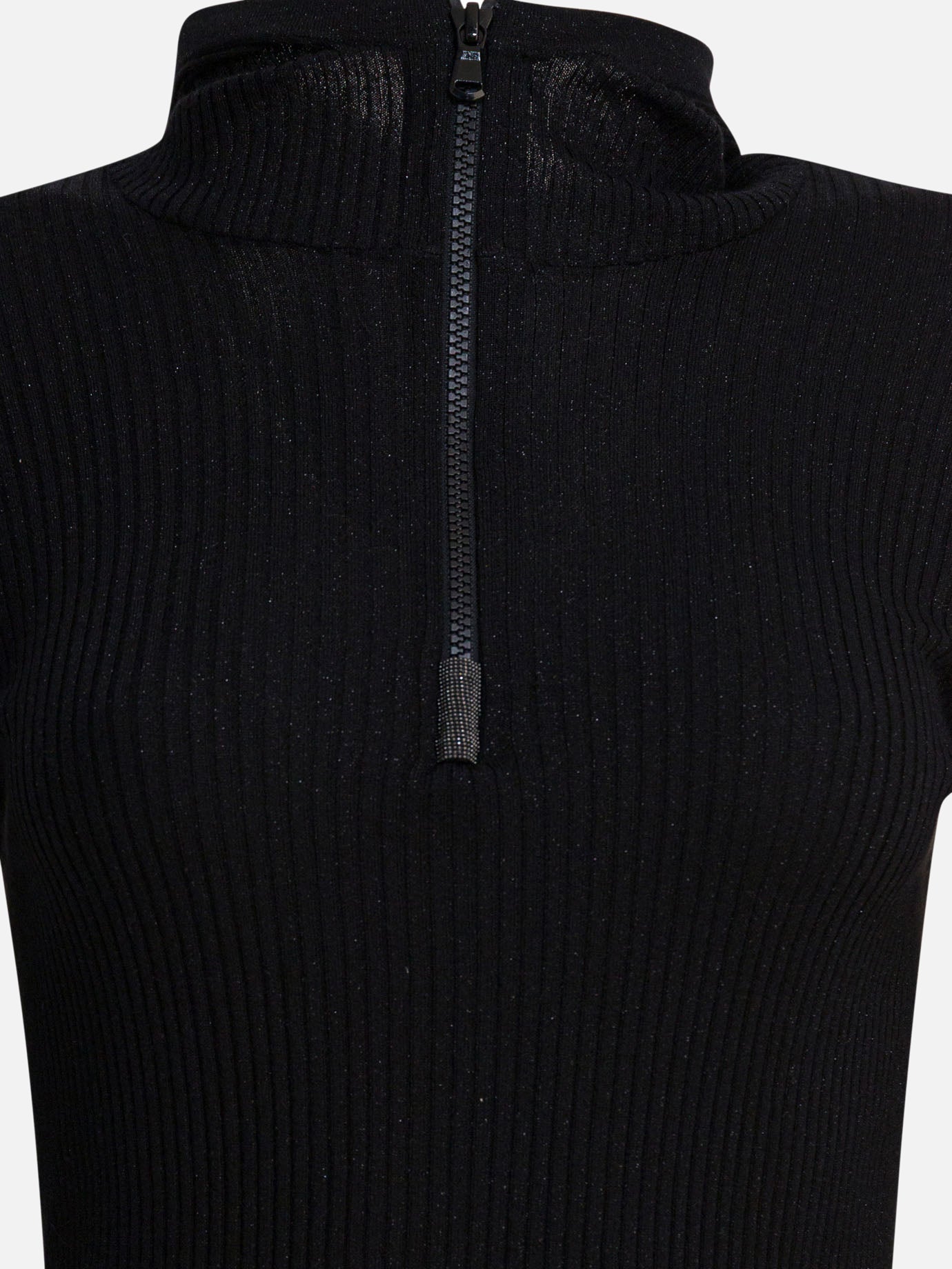 Maglioni con cappuccio Solid colour  Nero - Brunello Cucinelli Donna | PDP | VIETTI Online Store | Zoom-Modal_3
