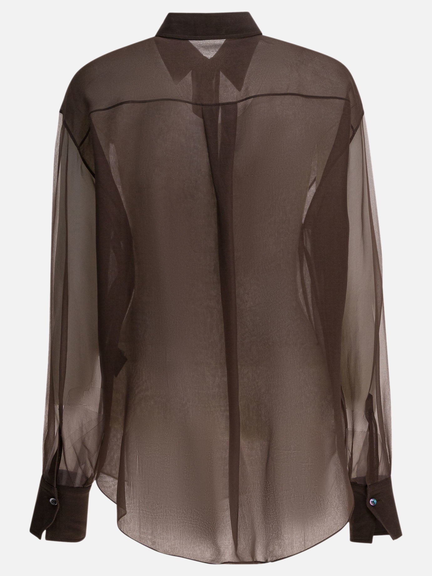 Camicie casual Solid colour  Marrone - Brunello Cucinelli Donna | PDP | VIETTI Online Store | thumbnail_2