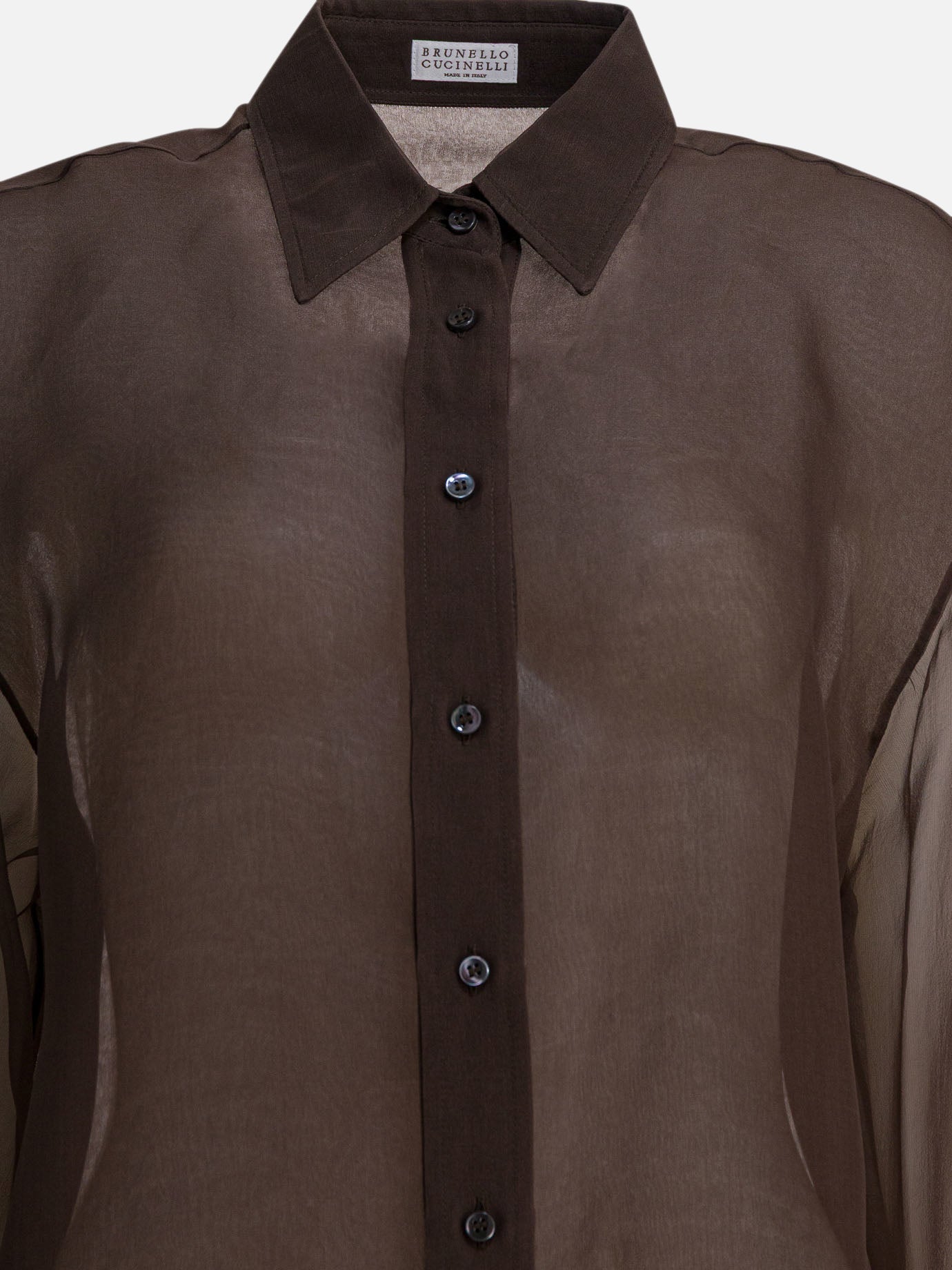 Camicie casual Solid colour  Marrone - Brunello Cucinelli Donna | PDP | VIETTI Online Store | thumbnail_3