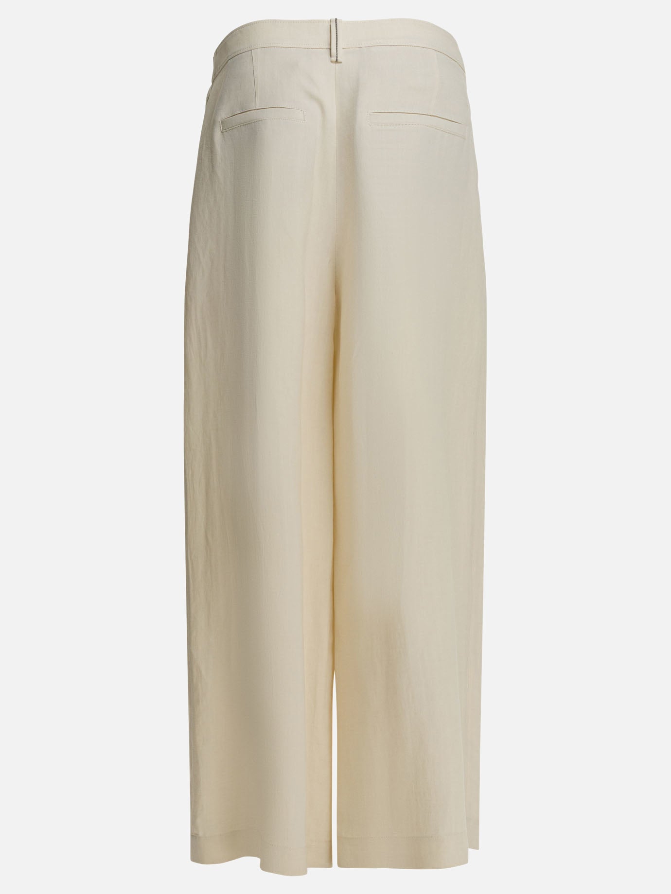 Tailored trousers Solid colour  White - Brunello Cucinelli Women | PDP | VIETTI Online Store | thumbnail_2