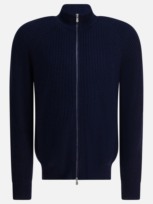 Zipped sweaters Solid colour  Blue - Brunello Cucinelli Men | PDP | VIETTI Online Store 
