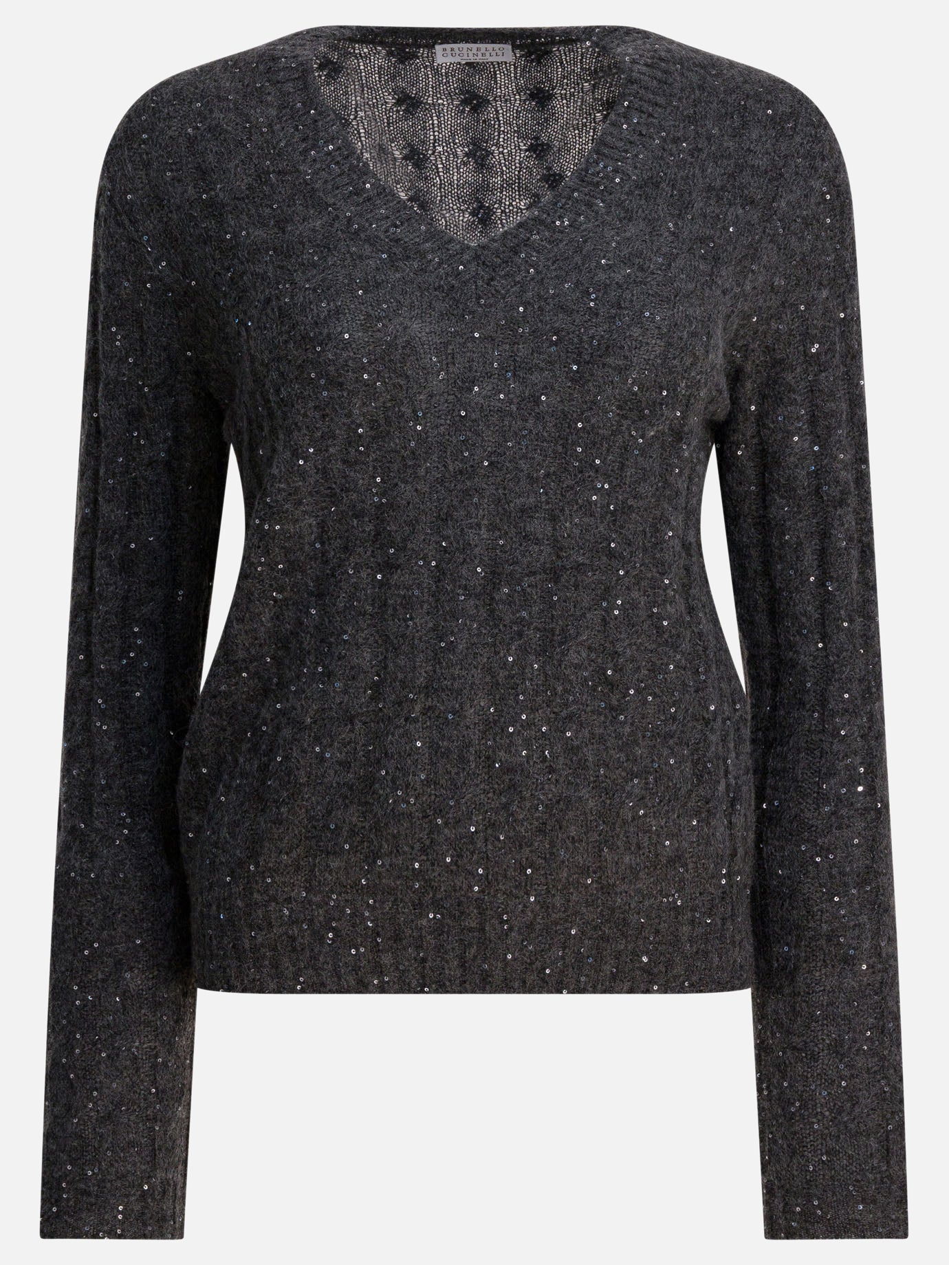 Maglioni scollo a V Textured knit  Blu - Brunello Cucinelli Donna | PDP | VIETTI Online Store | Zoom-Modal
