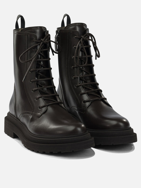 Stivaletti stringati 100% leather - 100% leather  Marrone - Brunello Cucinelli Donna | PDP | VIETTI Online Store | 2
