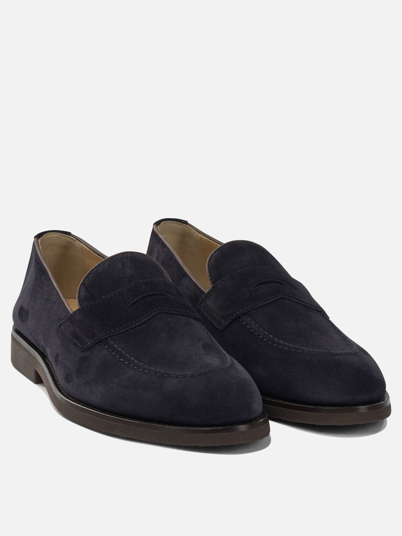 Mocassini 100% suede - 100% rubber  Marrone - Brunello Cucinelli Uomo | PDP | VIETTI Online Store | Zoom-Modal_2
