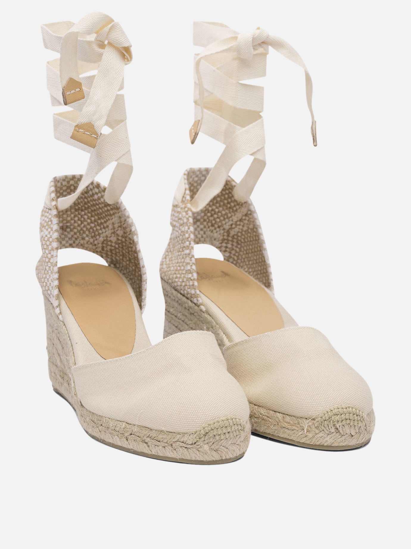 Heeled espadrilles 100% organic cotton - 100% rubber  Beige - Castañer Women | PDP | VIETTI Online Store | thumbnail_2