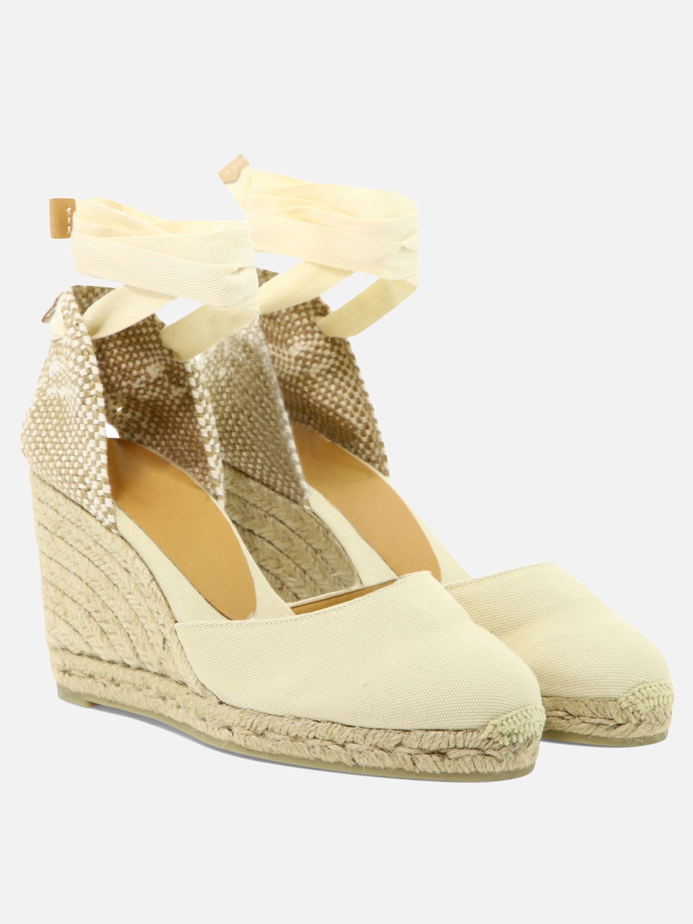 Heeled espadrilles 100% organic cotton - 100% rubber  White - Castañer Women | PDP | VIETTI Online Store | thumbnail_2