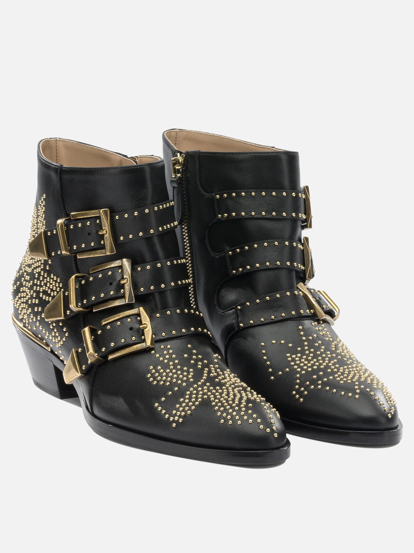 Zipped boots 88% calf leather 12% goat leather - 100% calf leather  Black - Chloé Women | PDP | VIETTI Online Store | Zoom-Modal_2
