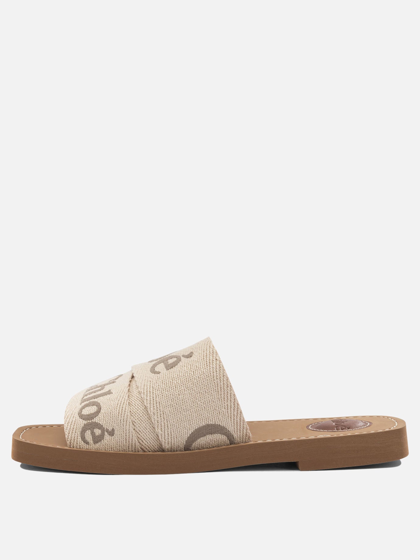Flat sandals 90% linen 10% polyester - 100% ethylene vinyl acetate  Beige - Chloé Women | PDP | VIETTI Online Store | Zoom-Modal_3
