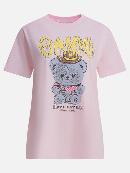 Crewneck t-shirts Logo  Pink - Ganni Women | PDP | VIETTI Online Store 
