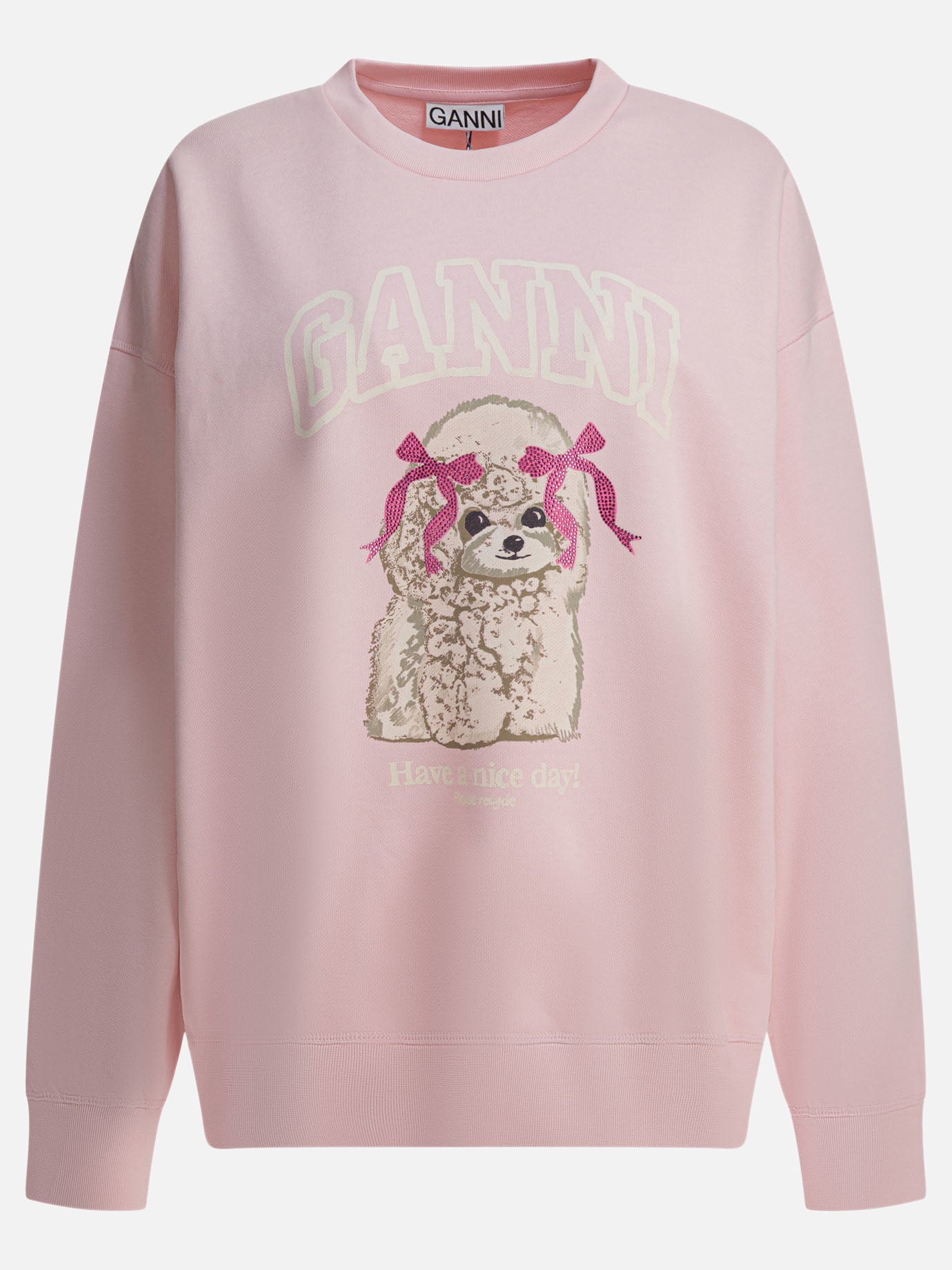 Crewnecks Logo  Pink - Ganni Women | PDP | VIETTI Online Store | Zoom-Modal
