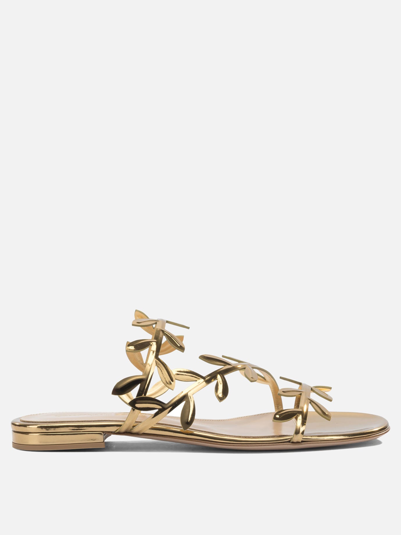 Flat sandals 100% leather - 100% leather  Gold - Gianvito Rossi Women | PDP | VIETTI Online Store | thumbnail