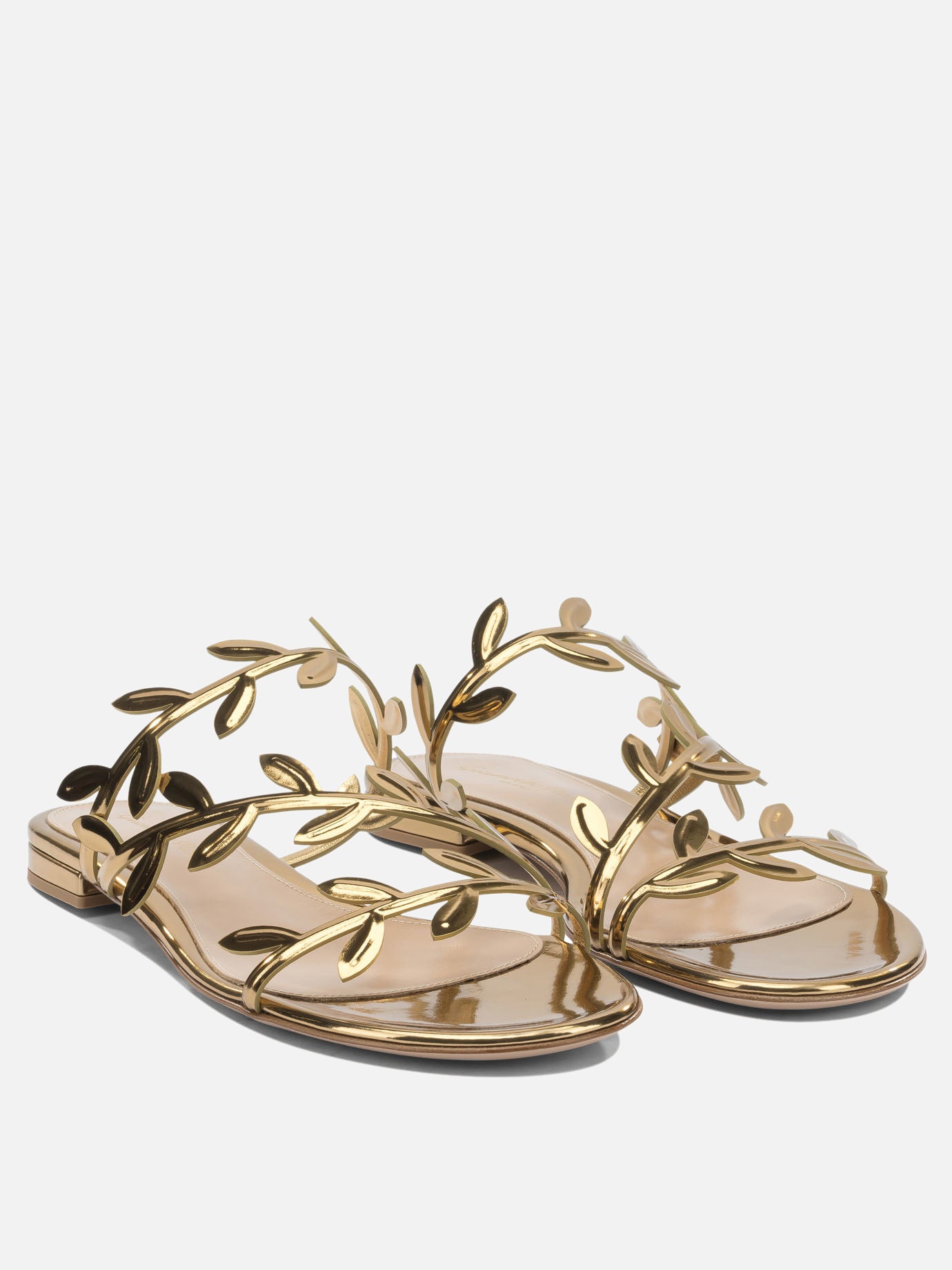 Flat sandals 100% leather - 100% leather  Gold - Gianvito Rossi Women | PDP | VIETTI Online Store | thumbnail_2
