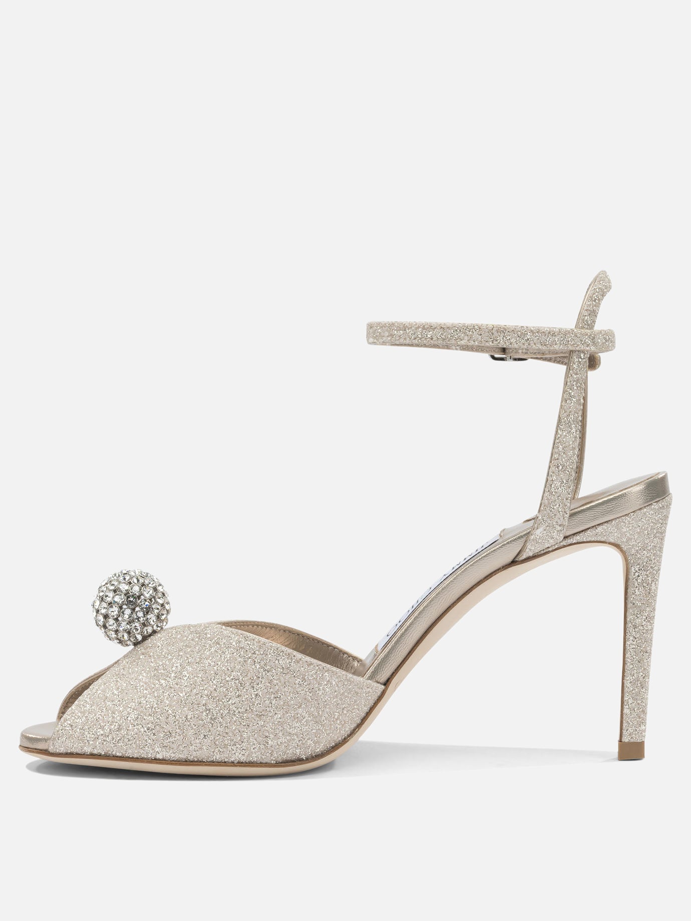 Heeled sandals 59% textile 15% leather 8% crystal 8% metal 5% plastic 5% salpa - 100% calf  Gold - Jimmy Choo Women | PDP | VIETTI Online Store | Zoom-Modal_3
