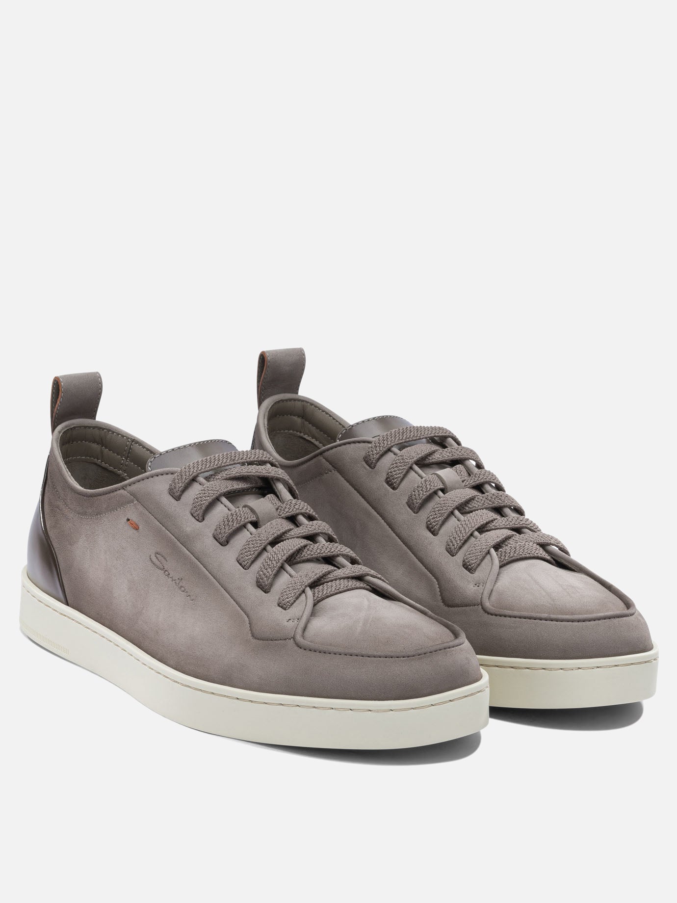 Low top sneakers 100% leather  Beige - Santoni Men | PDP | VIETTI Online Store | thumbnail_2