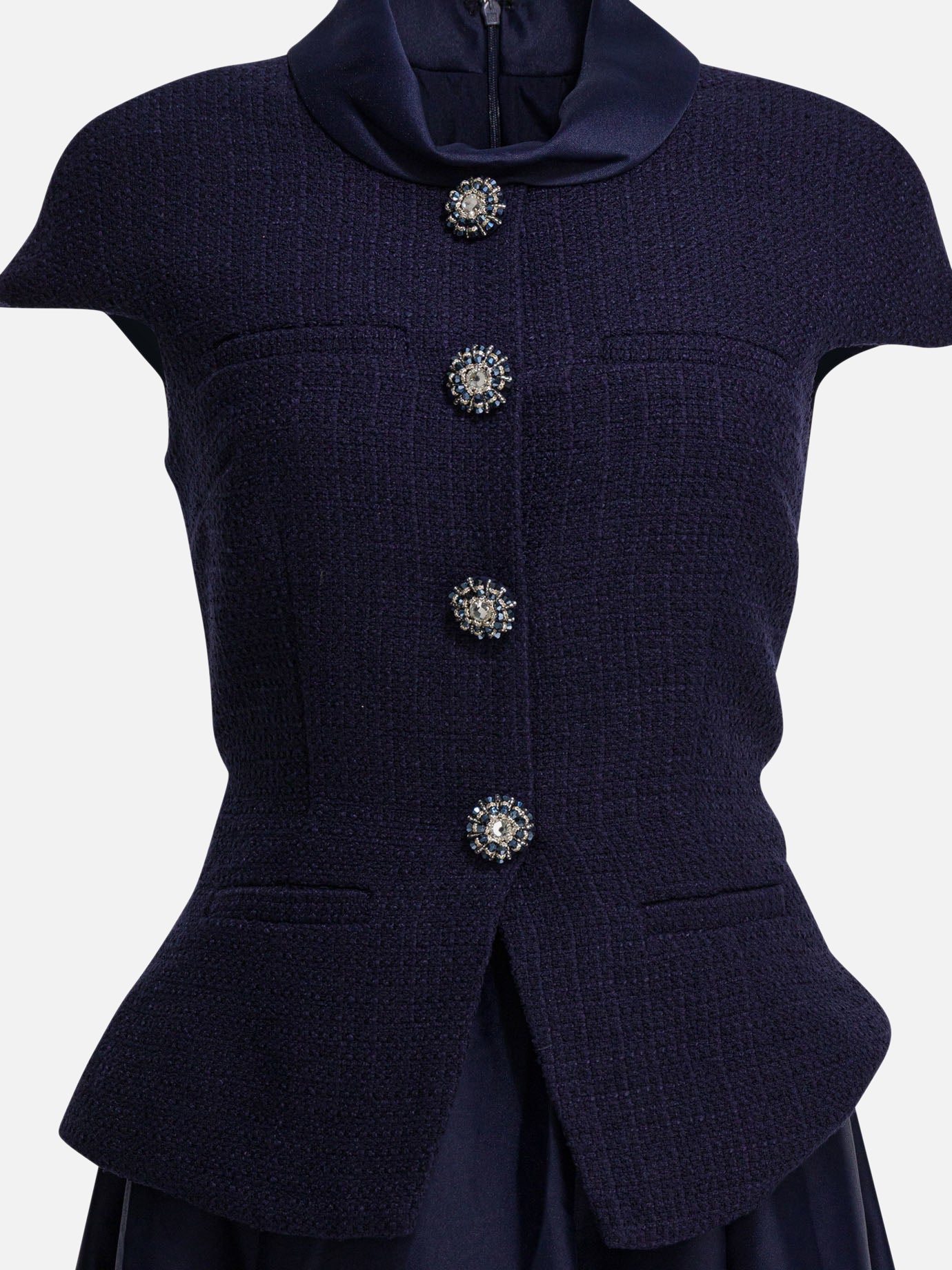 Midi dresses Solid colour  Blue - Self-portrait Women | PDP | VIETTI Online Store | Zoom-Modal_3
