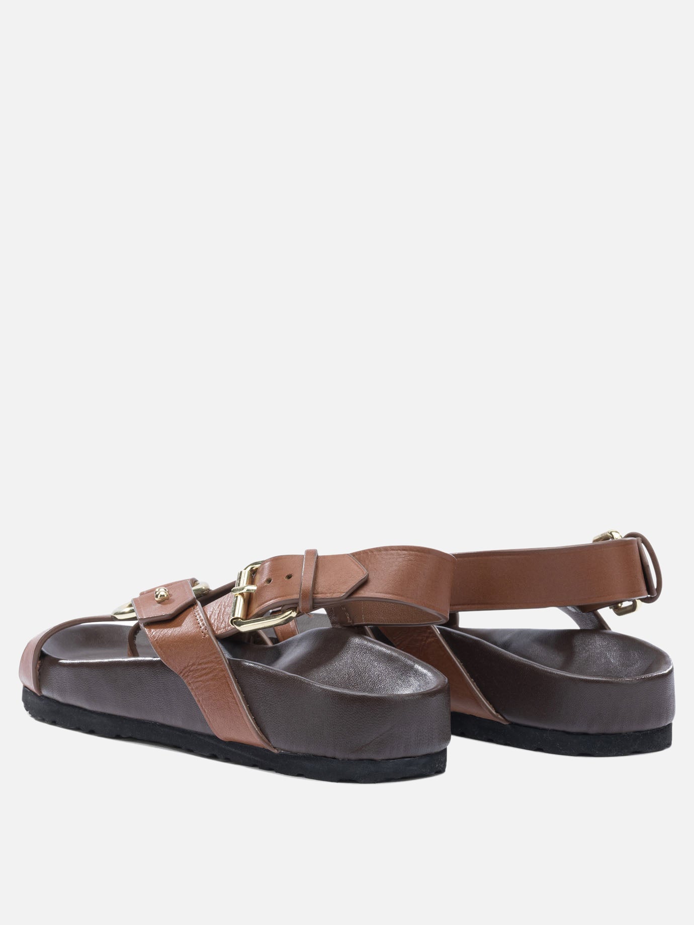 Flat sandals 100% leather - 100% rubber  Brown - Soeur Women | PDP | VIETTI Online Store | thumbnail_4