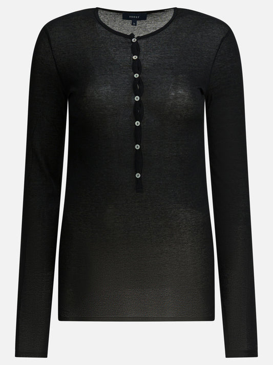 Henley t-shirts Solid colour  Black - Soeur Women | PLP | VIETTI Online Store 
