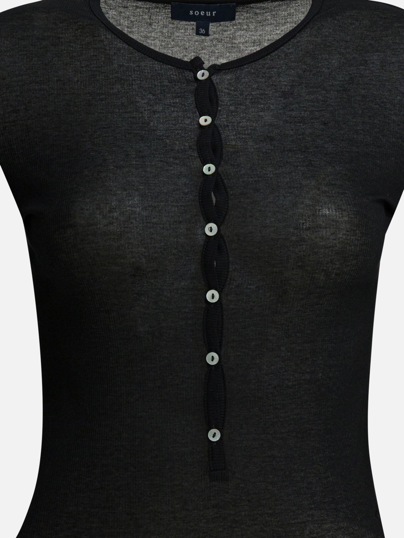 Henley t-shirts Solid colour  Black - Soeur Women | PDP | VIETTI Online Store | Zoom-Modal_3
