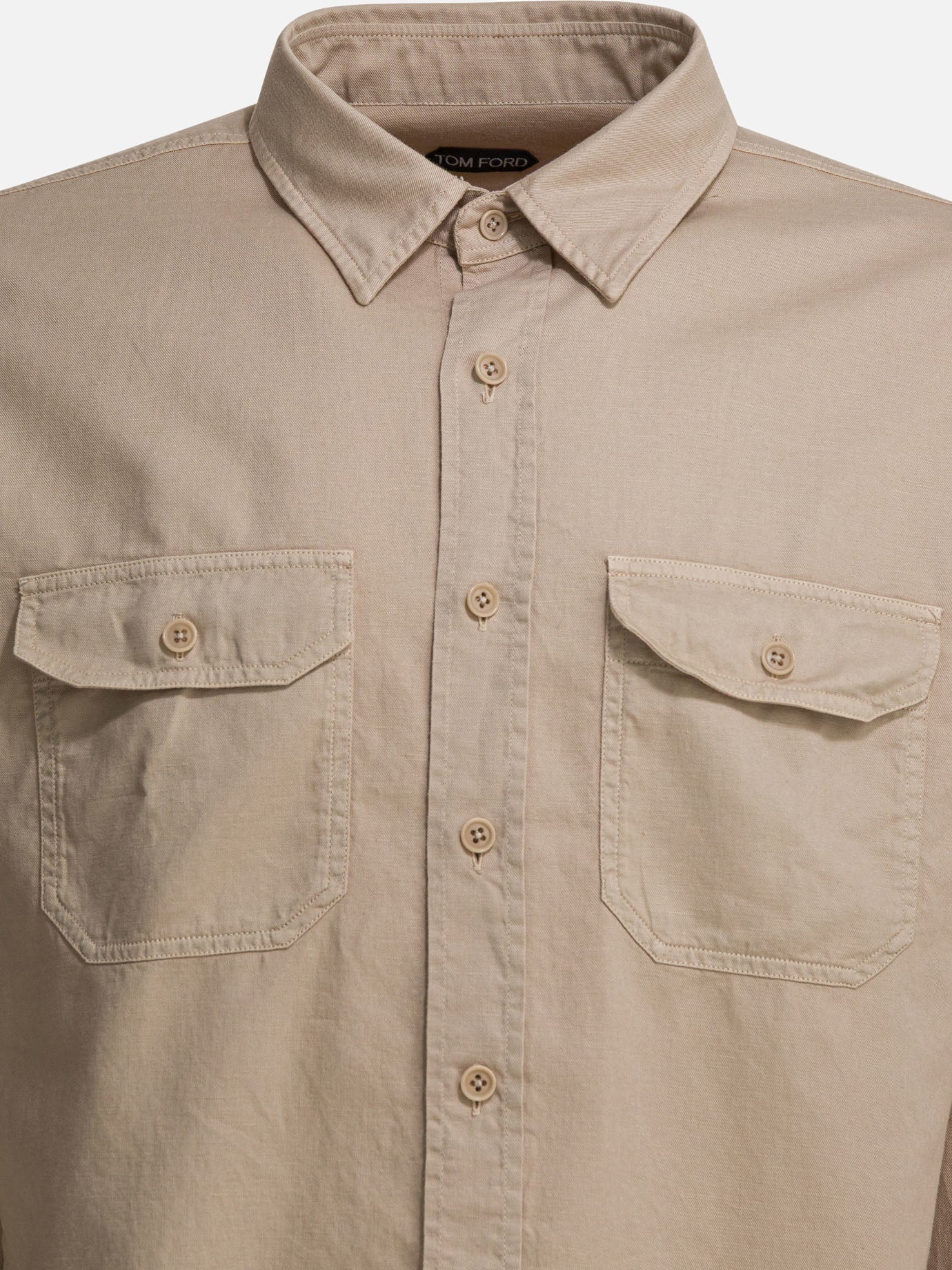 Casual shirts Solid colour  Beige - Tom Ford Men | PDP | VIETTI Online Store | thumbnail_3