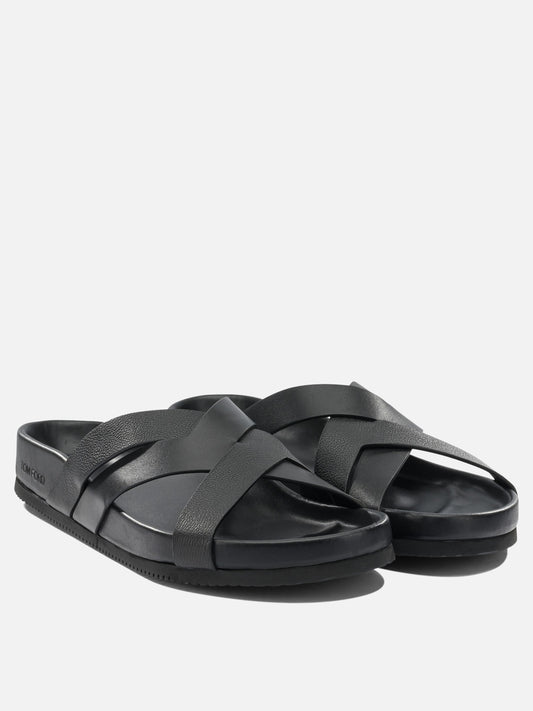 Slides 100% leather - 100% rubber  Black - Tom Ford Men | PLP | VIETTI Online Store | 2

