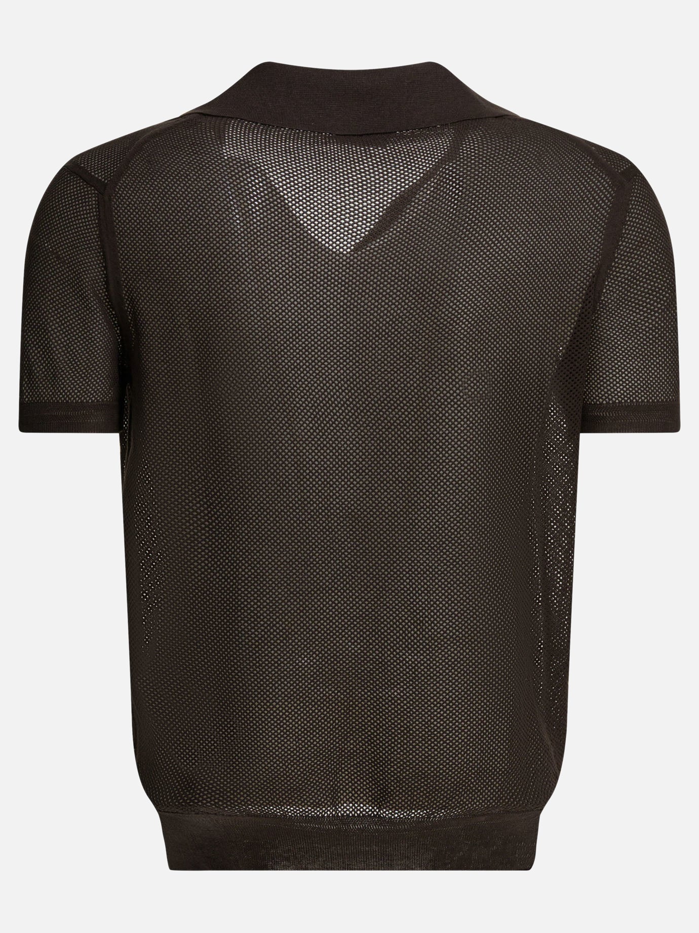 Polo shirts without buttons 50% silk 50% cotton  Brown - Tom Ford Men | PDP | VIETTI Online Store | thumbnail_2