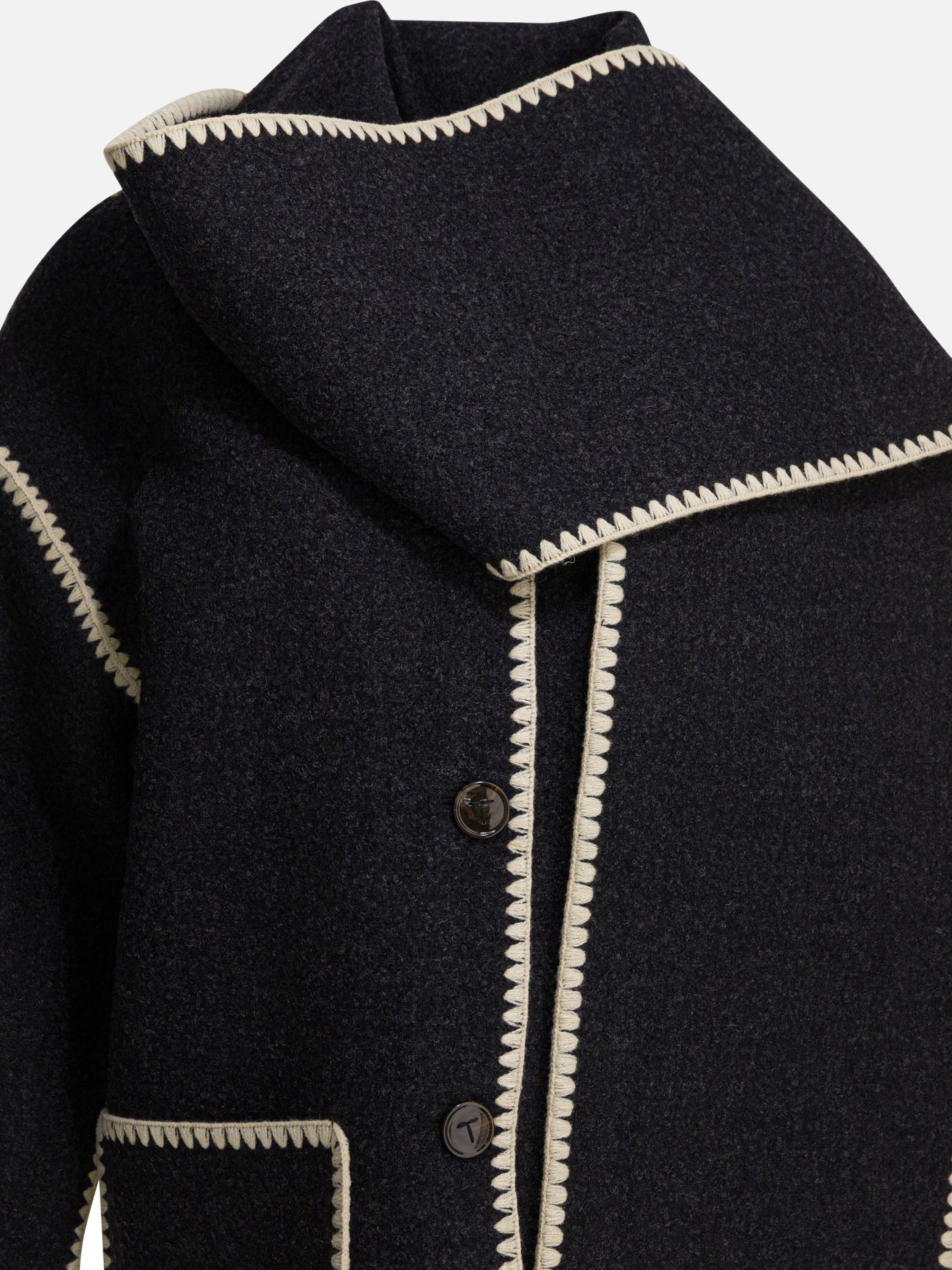 Short coats Solid colour  Grey - Toteme Women | PDP | VIETTI Online Store | thumbnail_3