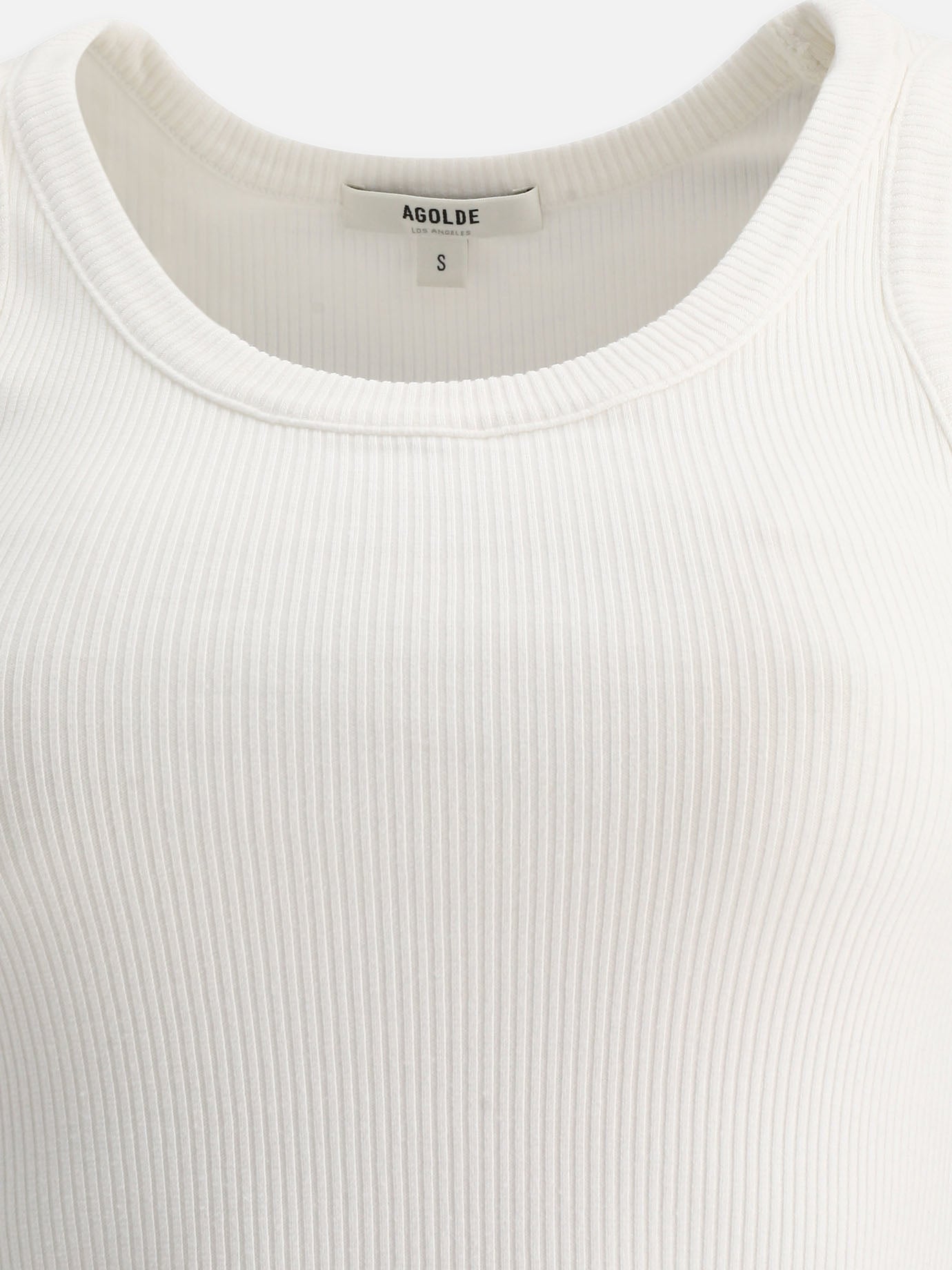 Tank tops 49% cotton 49% lyocell 2% spandex  White - Agolde Women | PDP | VIETTI Online Store | thumbnail_3