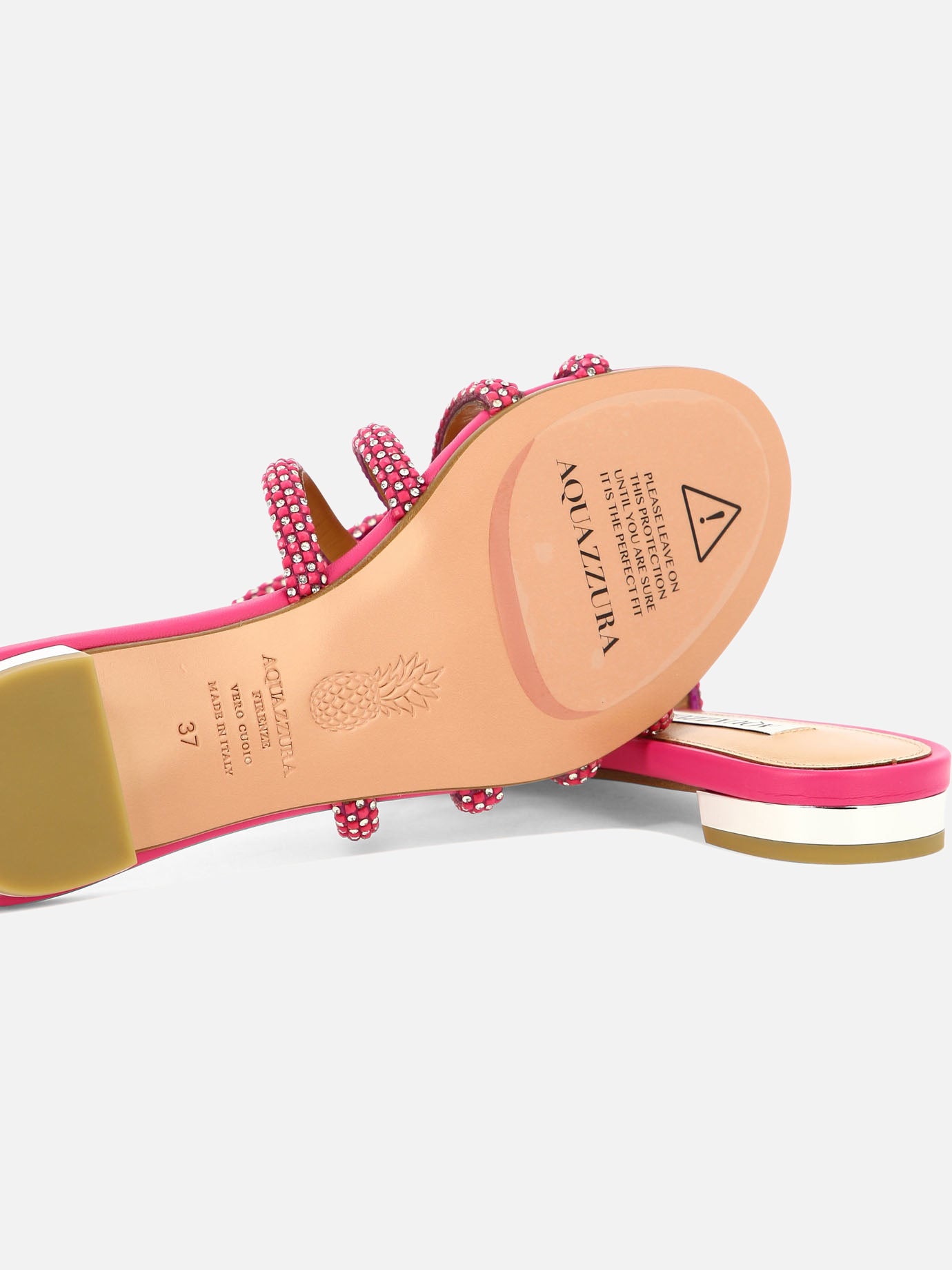 Flat sandals 100% pelle - 100% cuoio  Fuchsia - Aquazzura Women | PDP | VIETTI Online Store | thumbnail_5