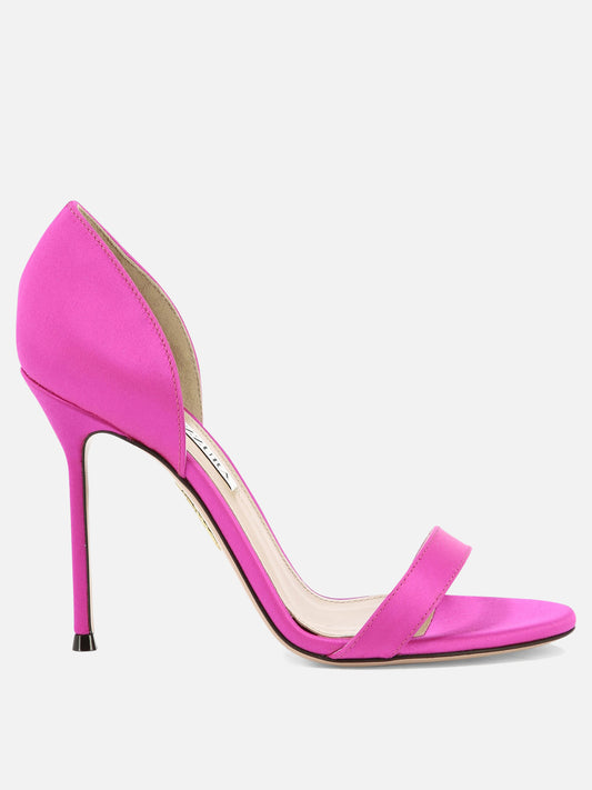 Sandali con tacco 70% viscosa 28% seta - 100% cuoio  Fucsia - Aquazzura Donna | PLP | VIETTI Online Store 
