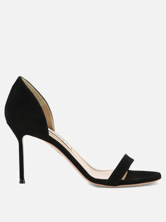 Sandali con tacco 100% pelle scamosciata - 100% cuoio  Nero - Aquazzura Donna | PLP | VIETTI Online Store 
