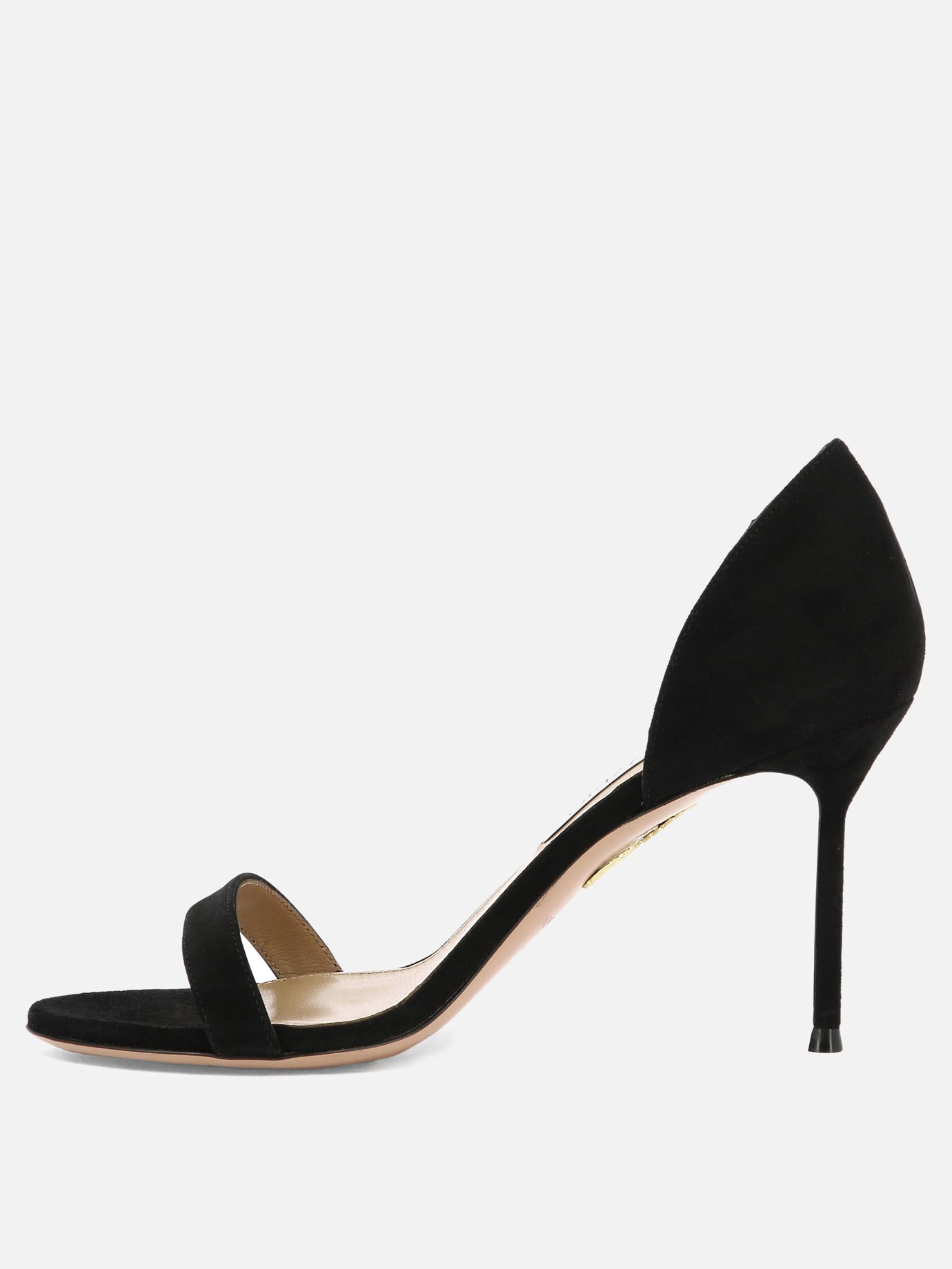Sandali con tacco 100% pelle scamosciata - 100% cuoio  Nero - Aquazzura Donna | PDP | VIETTI Online Store | Zoom-Modal_3

