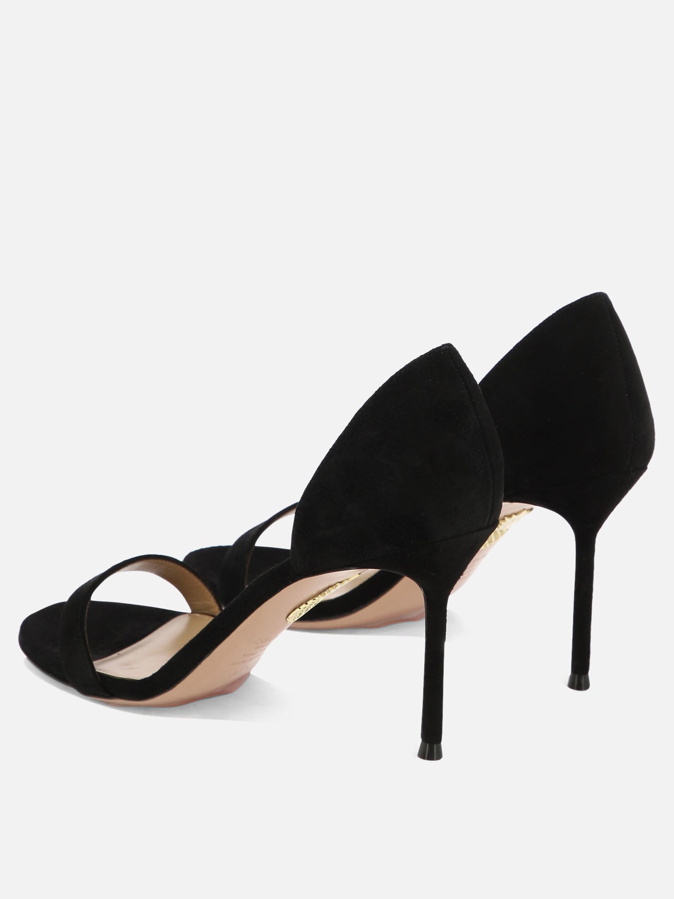 Sandali con tacco 100% pelle scamosciata - 100% cuoio  Nero - Aquazzura Donna | PDP | VIETTI Online Store | Zoom-Modal_4
