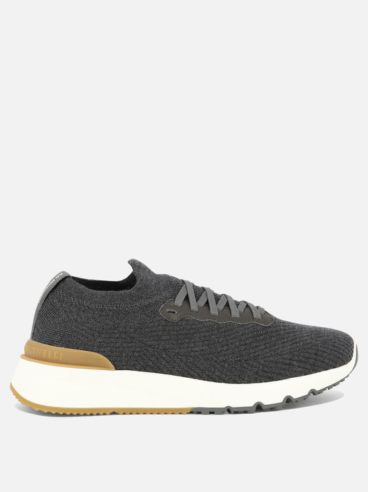 Sneaker basse 100% lana - 100% gomma  Grigio - Brunello Cucinelli Uomo | PLP | VIETTI Online Store 
