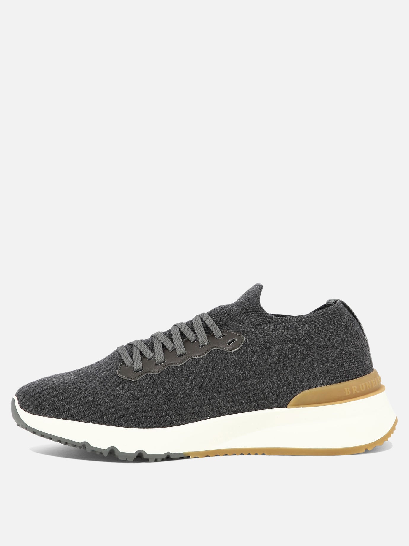 Sneaker basse 100% lana - 100% gomma  Grigio - Brunello Cucinelli Uomo | PDP | VIETTI Online Store | thumbnail_3