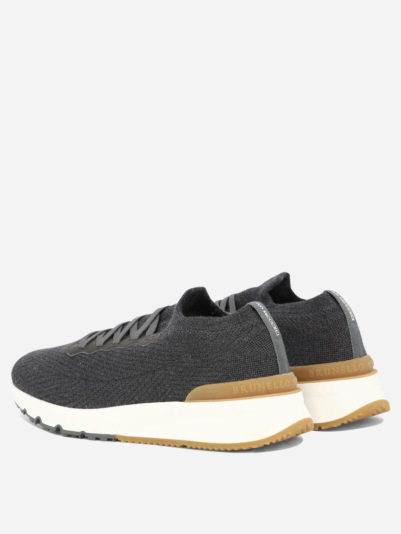 Sneaker basse 100% lana - 100% gomma  Grigio - Brunello Cucinelli Uomo | PDP | VIETTI Online Store | Zoom-Modal_4
