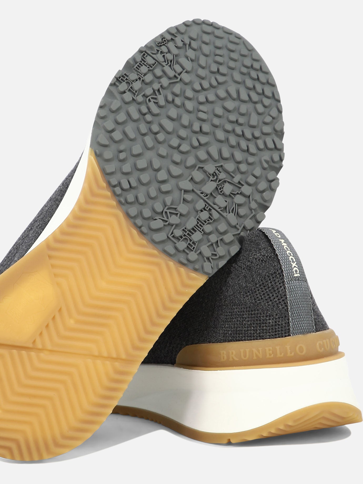 Sneaker basse 100% lana - 100% gomma  Grigio - Brunello Cucinelli Uomo | PDP | VIETTI Online Store | thumbnail_5