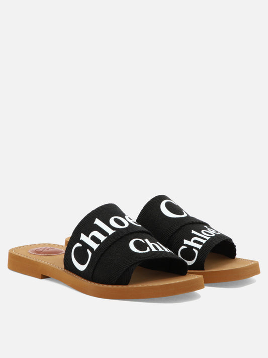 Sandali bassi 90% linen 10% polyester - 100% ethylene vinyl acetate  Nero - Chloé Donna | PLP | VIETTI Online Store | 2

