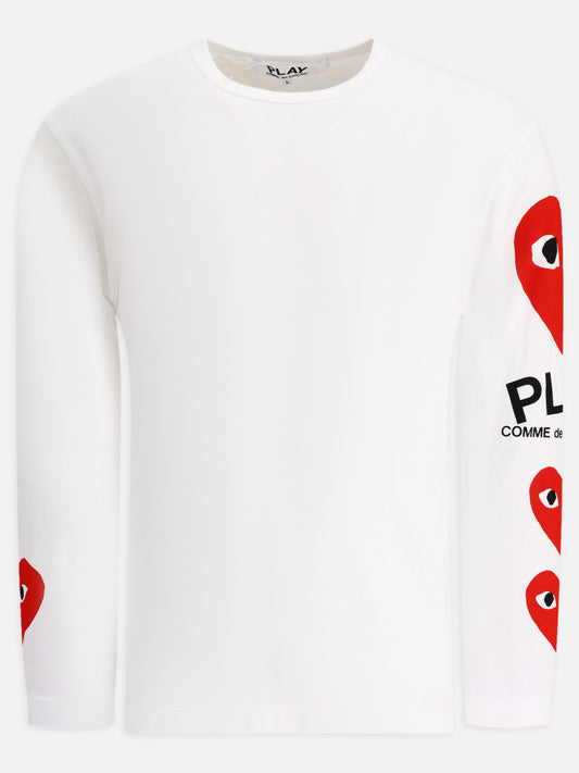 T-shirt girocollo 100% cotton  Bianco - Comme Des Garçons Play Uomo | PLP | VIETTI Online Store 

