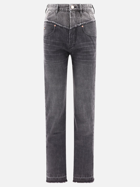 Jeans a gamba dritta 100% cotone  Nero - Isabel Marant Donna | PLP | VIETTI Online Store 
