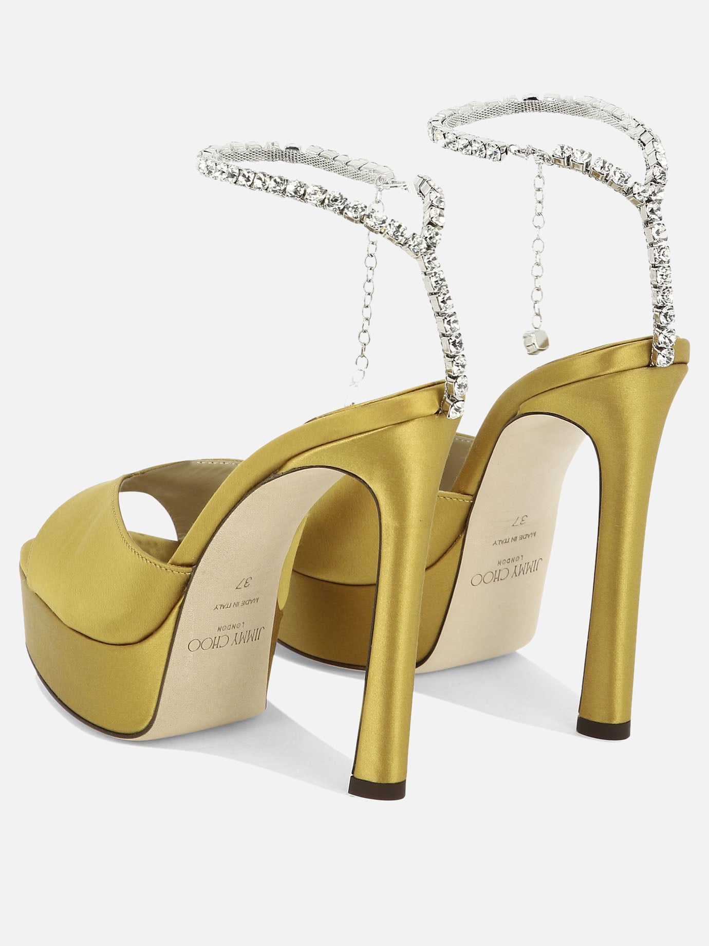 Sandali con tacco 100% raso - 100% cuoio  Giallo - Jimmy Choo Donna | PDP | VIETTI Online Store | Zoom-Modal_4
