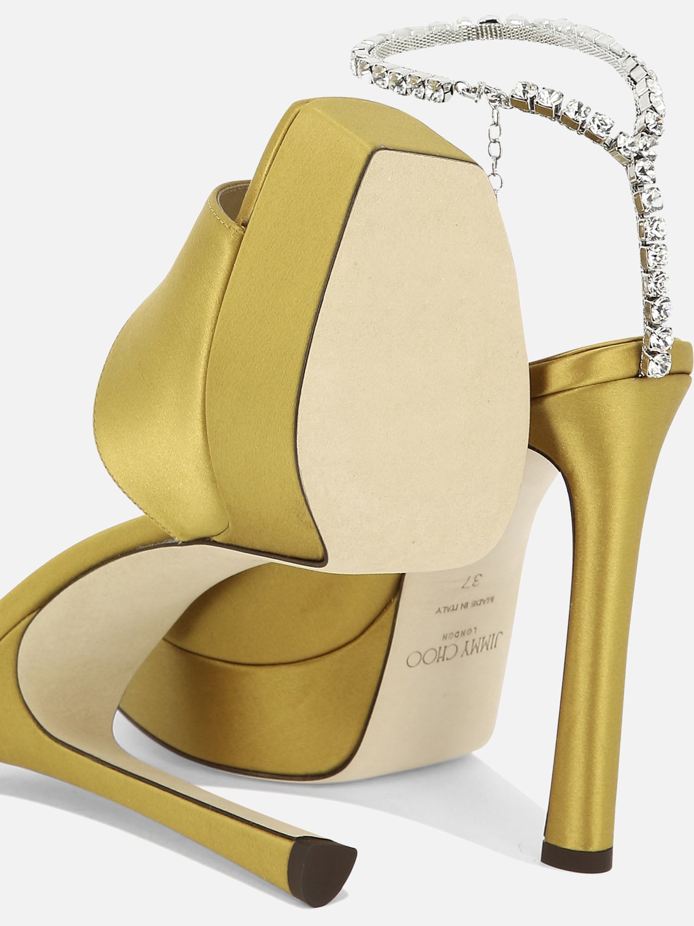 Sandali con tacco 100% raso - 100% cuoio  Giallo - Jimmy Choo Donna | PDP | VIETTI Online Store | thumbnail_5