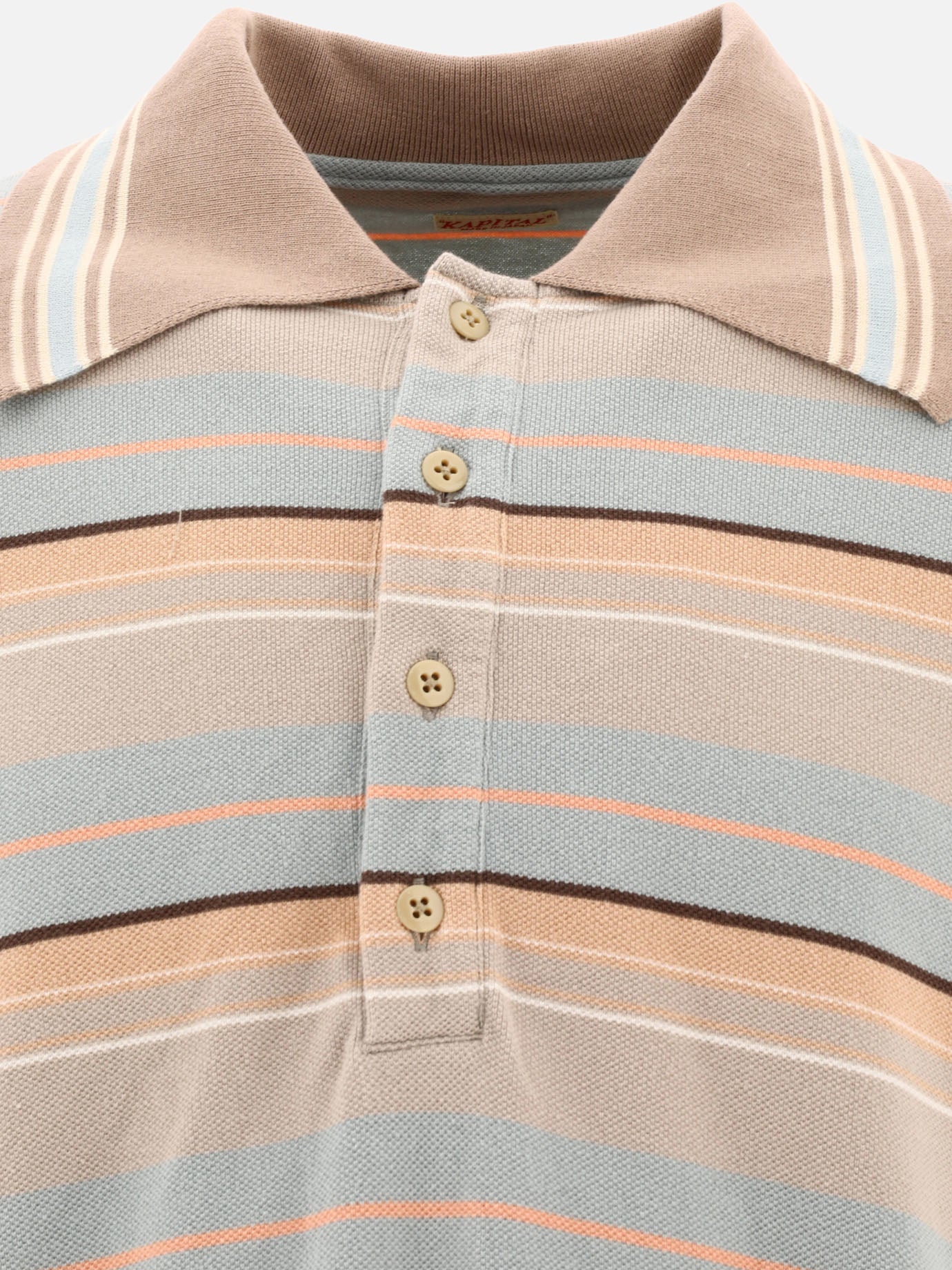 Polo con bottoni 100% cotone  Marrone - KAPITAL Uomo | PDP | VIETTI Online Store | Zoom-Modal_3

