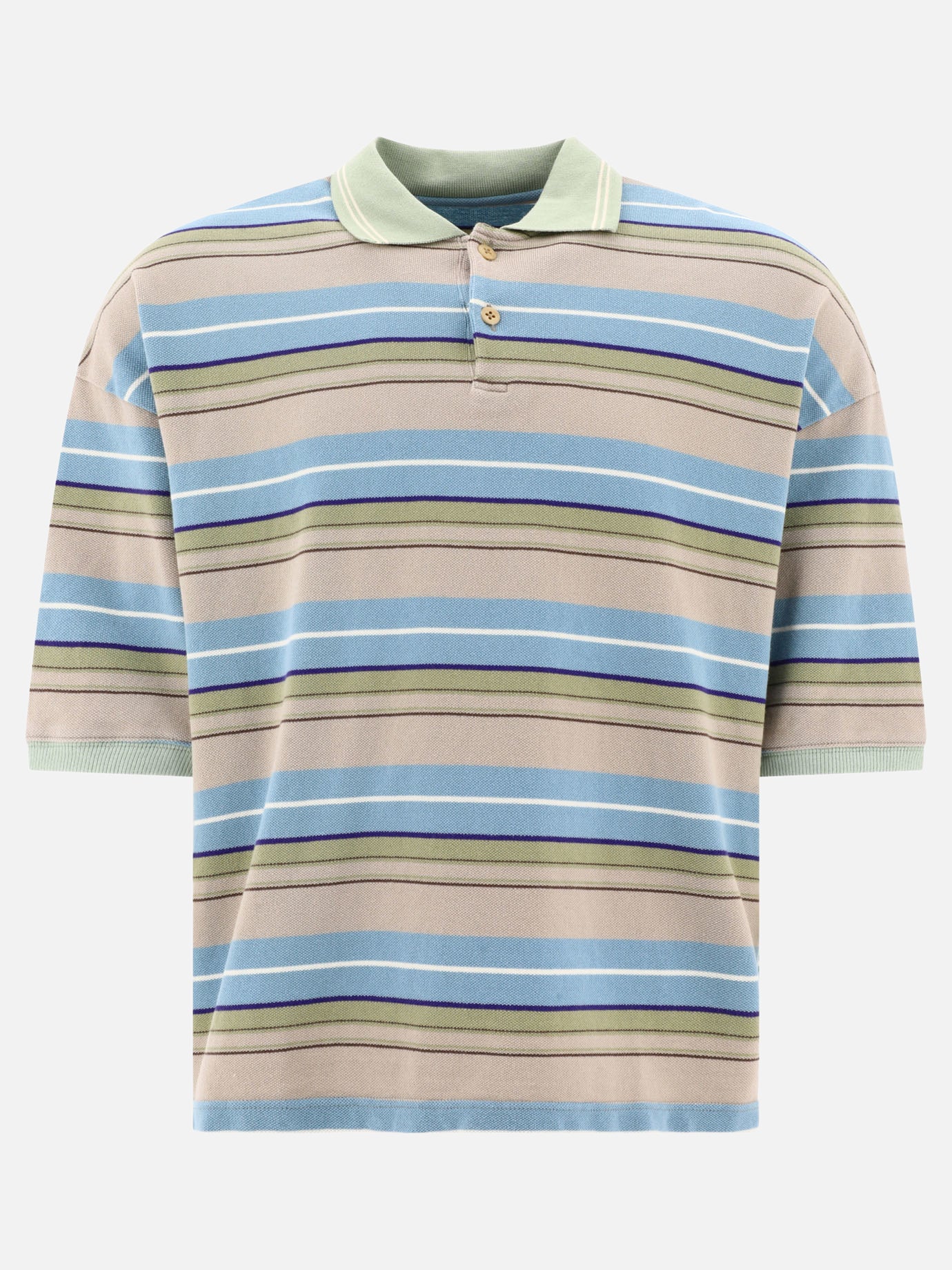 Polo con bottoni 100% cotone  Beige - KAPITAL Uomo | PDP | VIETTI Online Store | thumbnail