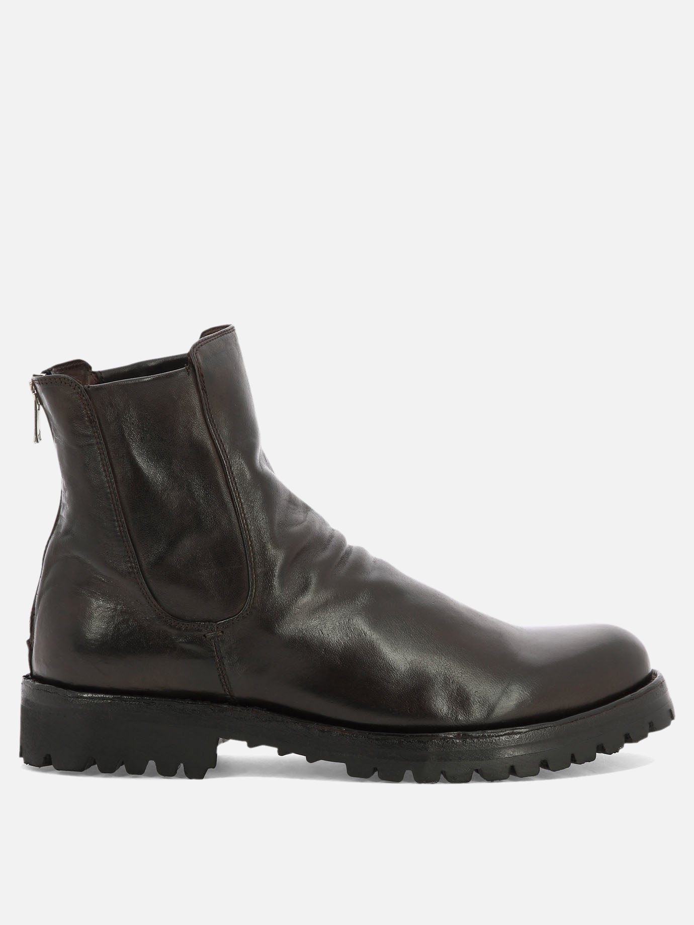 Stivaletti con zip 100% pelle - 100% gomma  Marrone - Officine Creative Uomo | PDP | VIETTI Online Store | Zoom-Modal
