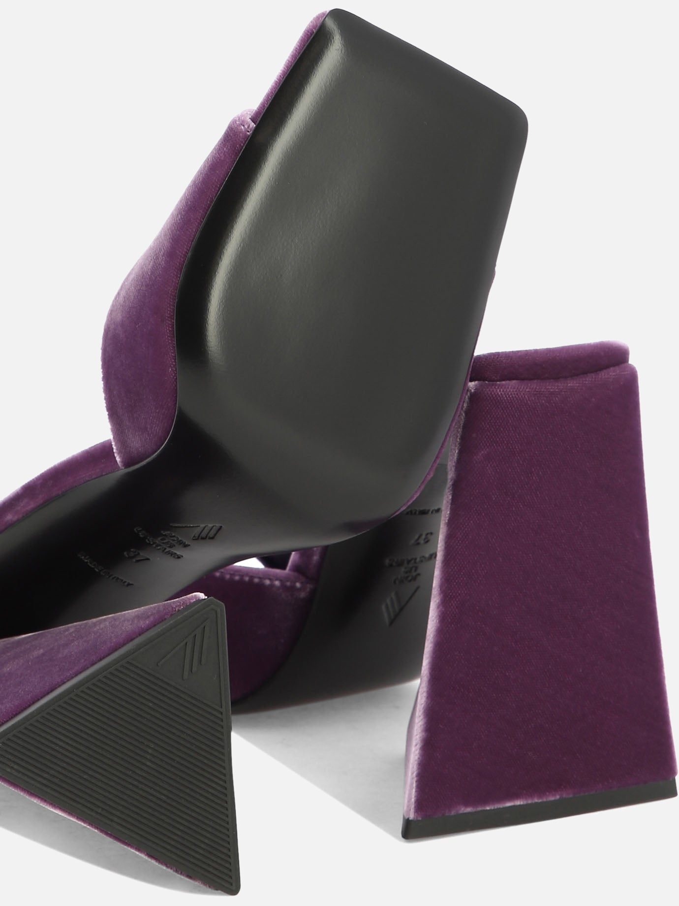 Sandali con tacco 100% velluto - 100% cuoio  Viola - The Attico Donna | PDP | VIETTI Online Store | Zoom-Modal_5
