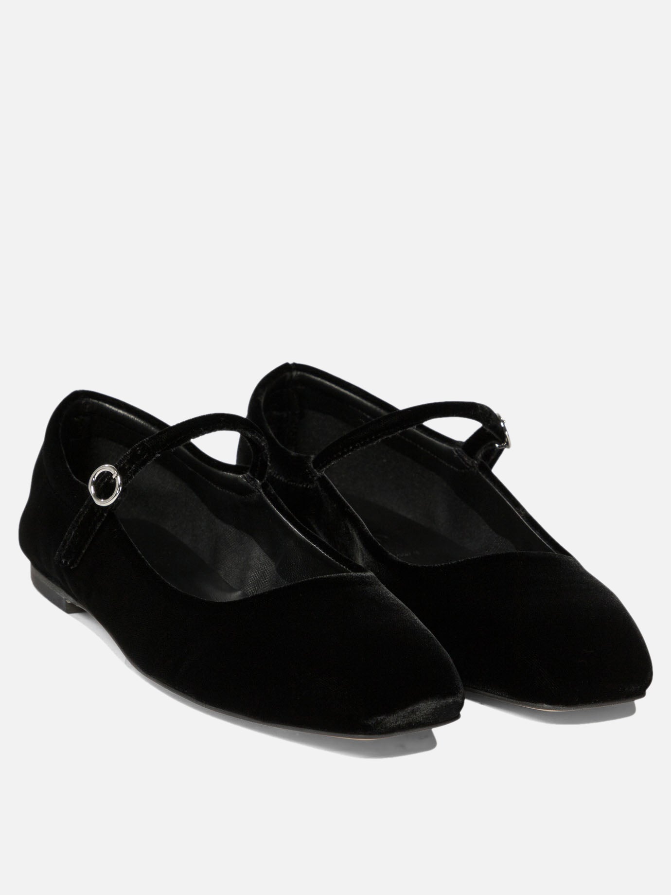 Aeyde "Uma" velvet ballet flats Black