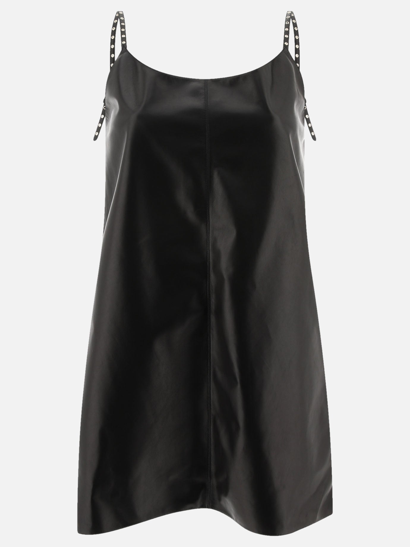 A-line leather dress